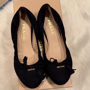 Prada Women's Black Suede Loafers
